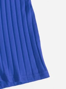 SHEIN EZwear Mock Neck Rib-knit Unitard Romper