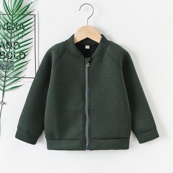 

Toddler Boys Letter & Fruit Raglan Sleeve Coat, Dark green