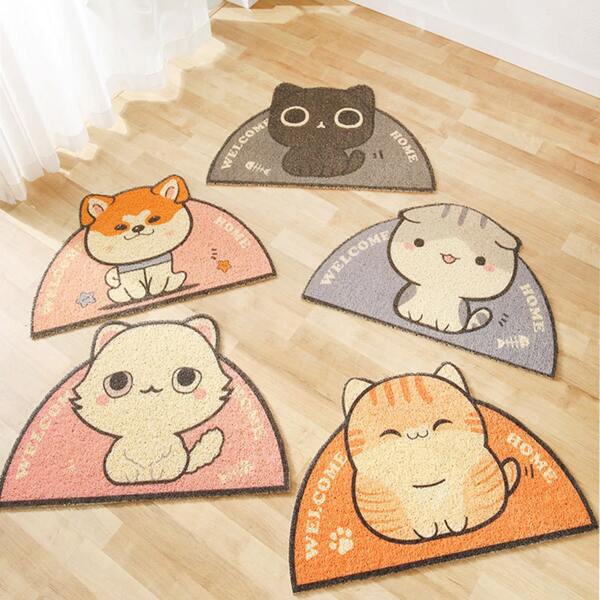 

1pc Cartoon Graphic Random Cat Litter Mat, Multicolor