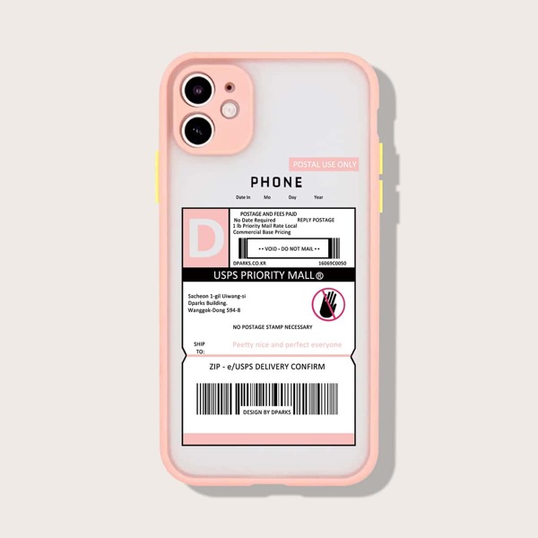

Чехол для iPhone с текстовым принтом 1шт, Многоцветный