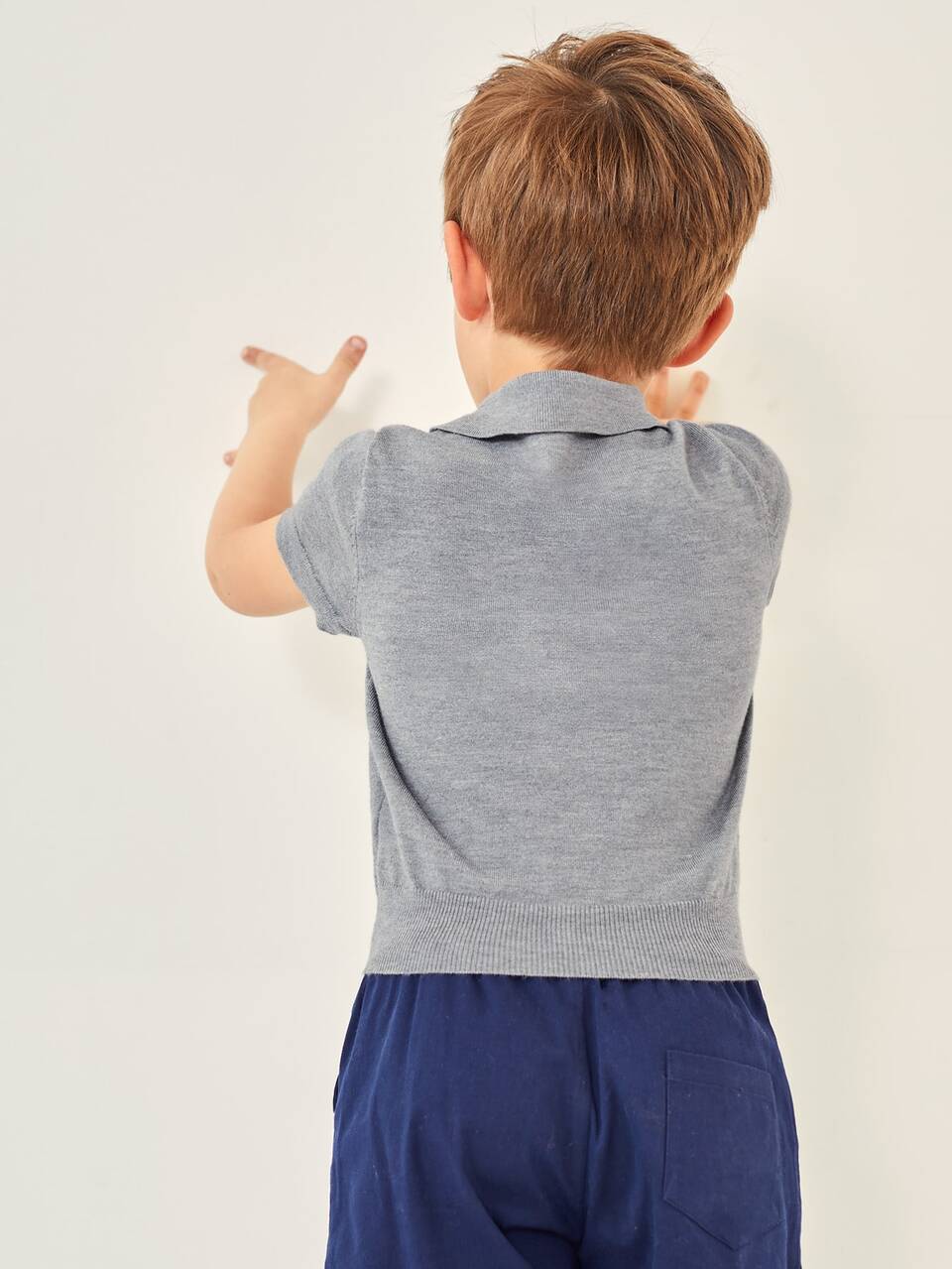 Toddler Boys Polo Neck Knit Top
