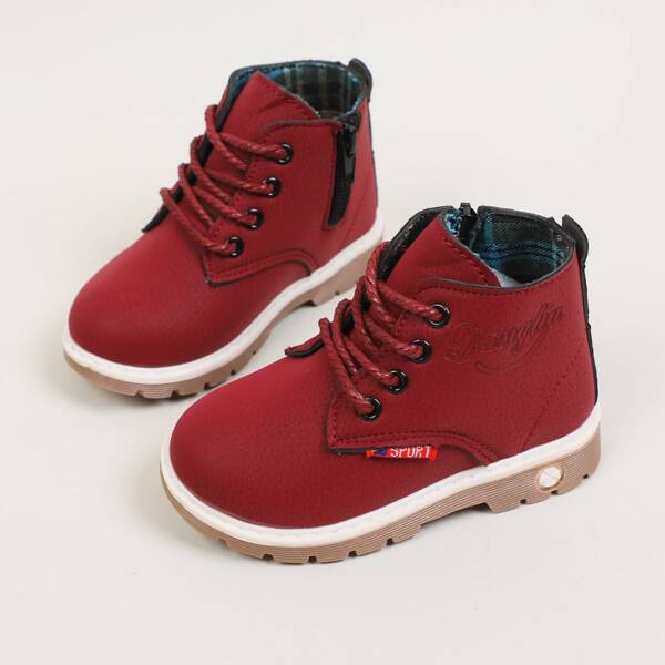 

Toddler Girls Lace Up Front Boots, Burgundy