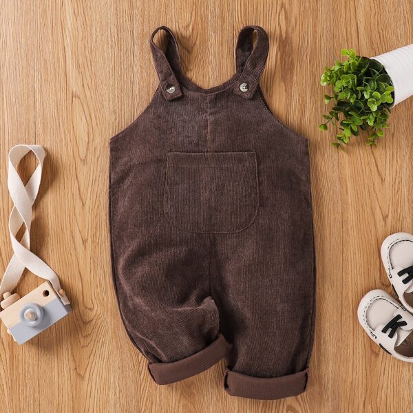 

Toddler Boys Corduroy Pocket Front Overall, Chocolate brown