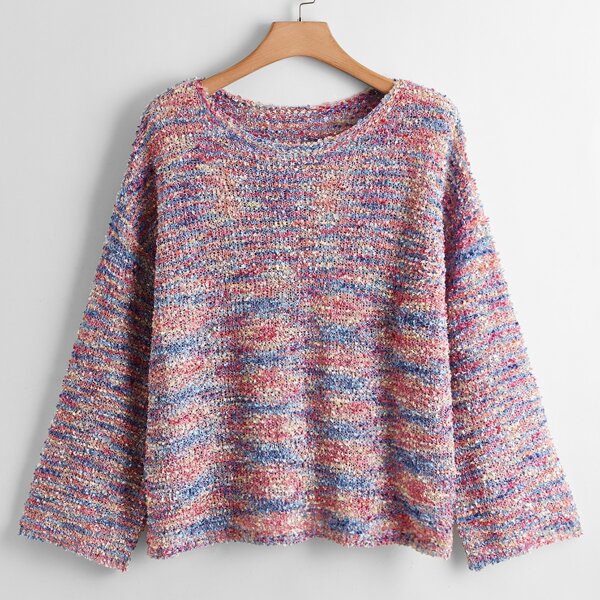

Plus Space Dye Drop Shoulder Sweater, Multicolor