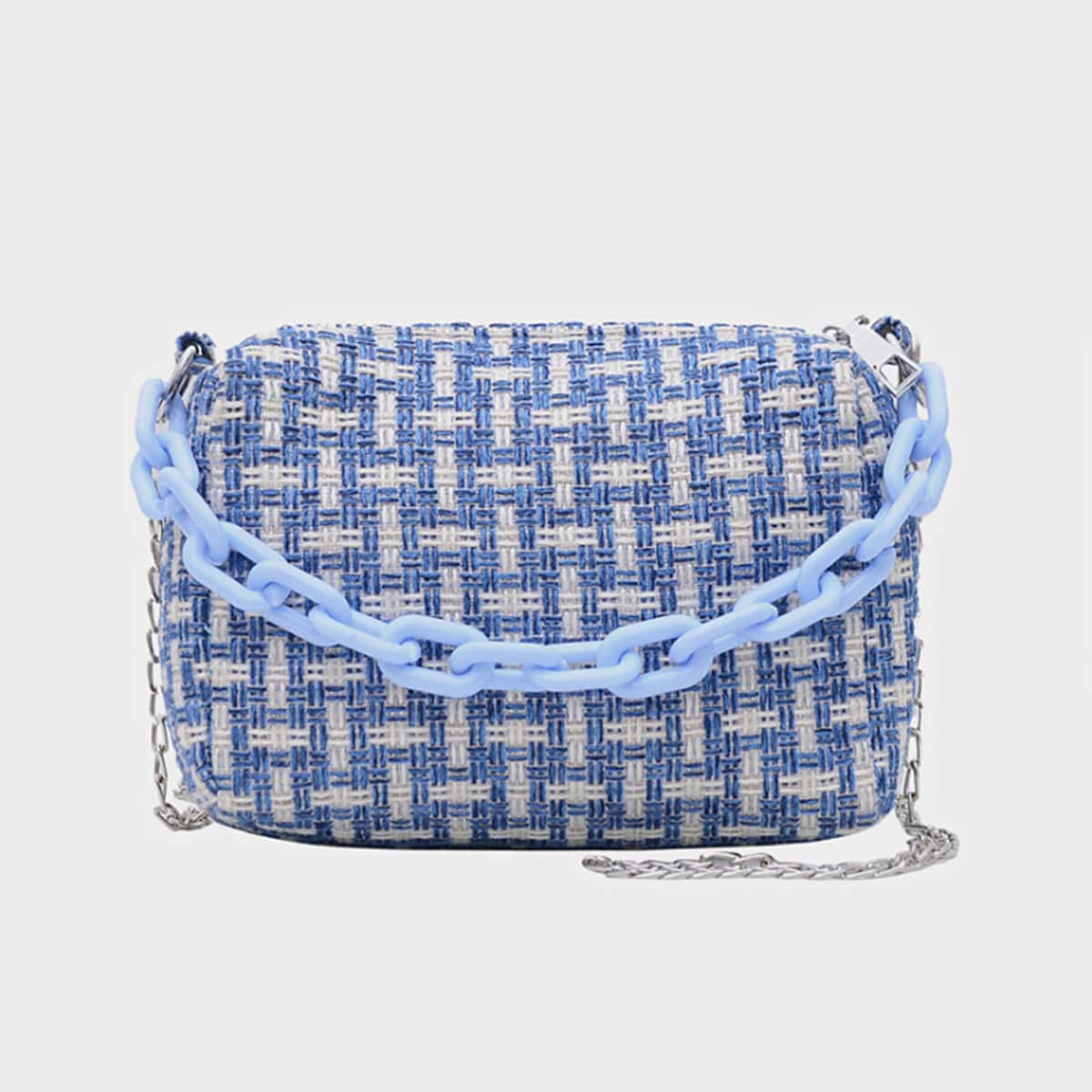 

Chain Handle Satchel Bag, Multicolor