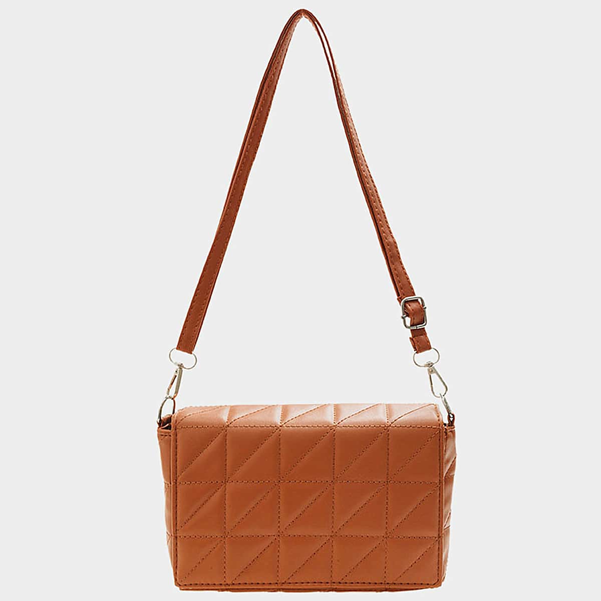 

Minimalist Quilted Crossbody Bag, Brown