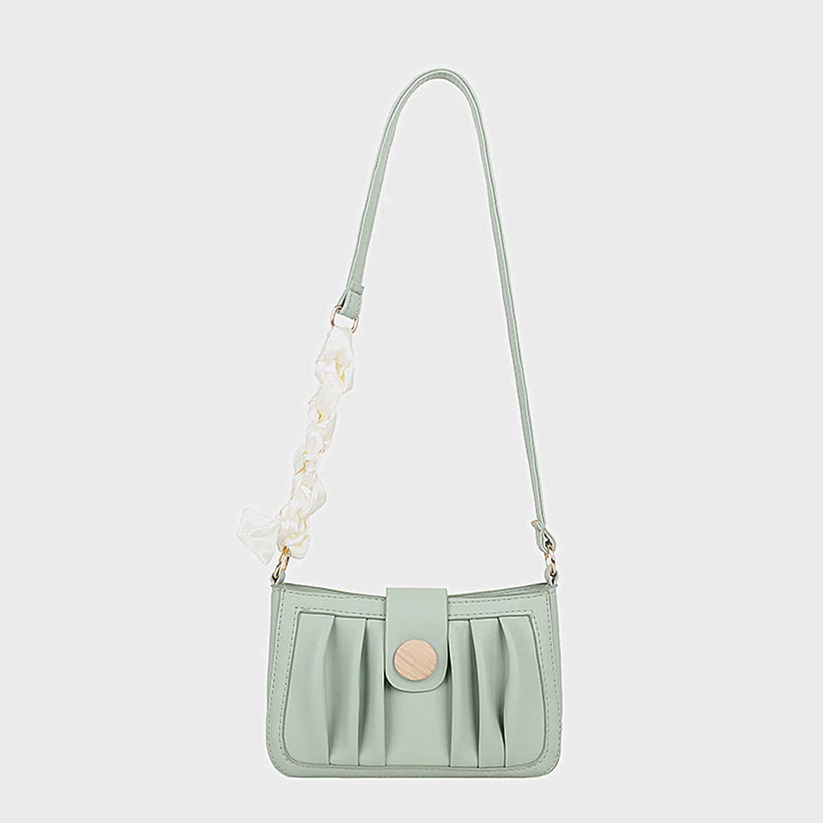

Ruched Design Shoulder Bag, Green