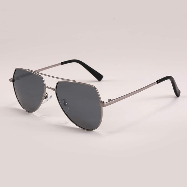 

Toddler Kids Metal Frame Aviator Sunglasses, Grey