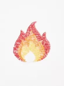 1pair Plus Sequin Fire Nipple Cover - Multicolor - View 4