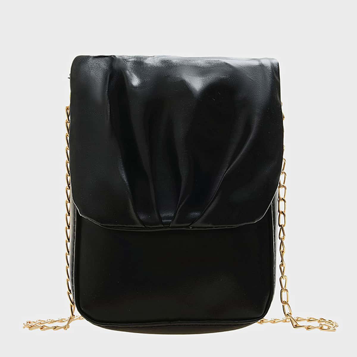 

Minimalist Flap Crossbody Bag, Black