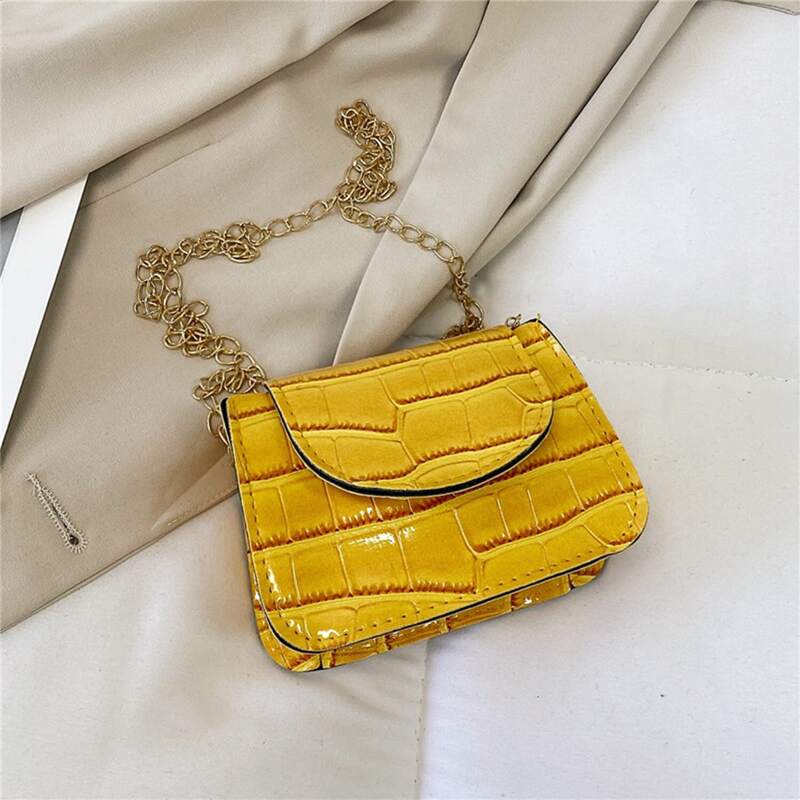 

Croc Embossed Crossbody Bag, Yellow