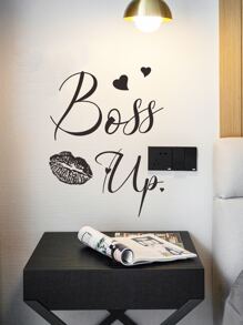 1pc Letter Graphic Wall Paper - Black - View 6