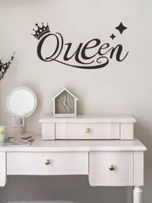 1pc Letter Graphic Wall Paper - Black - View 1