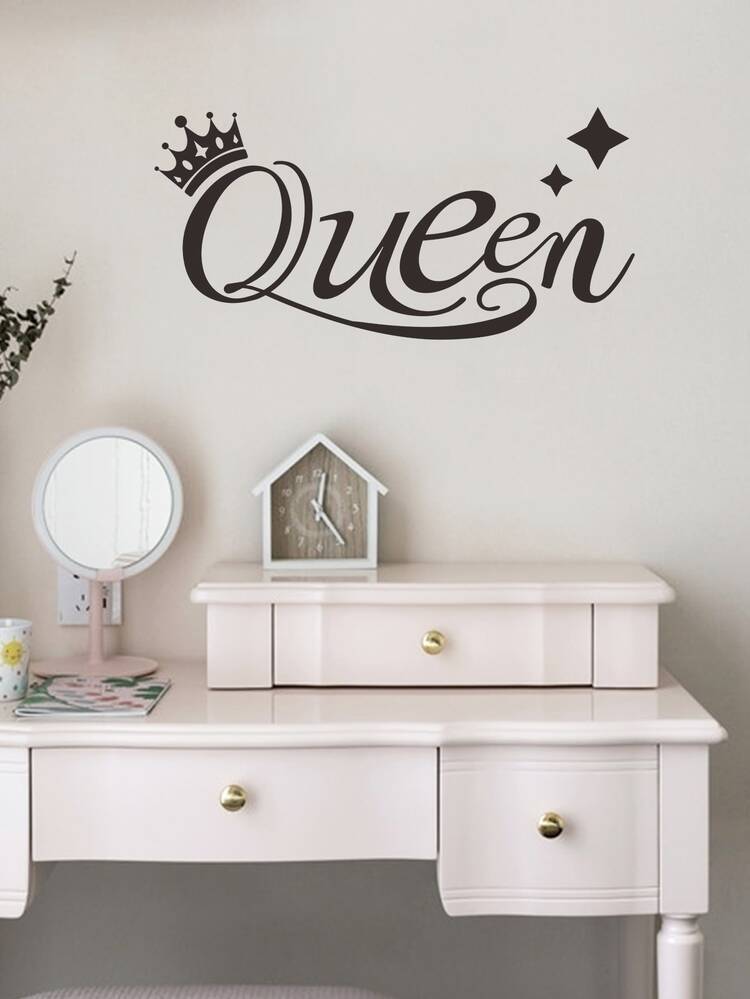 1pc Letter Graphic Wall Paper - Black - View 1