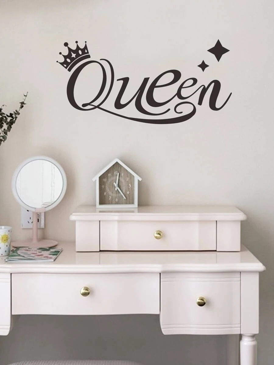 1pc Letter Graphic Wall Paper - Black - View 1