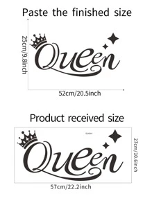 1pc Letter Graphic Wall Paper - Black - View 2