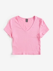 Muchica V Neck Rib-knit Tee