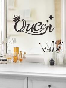 1pc Letter Graphic Wall Paper - Black - View 3