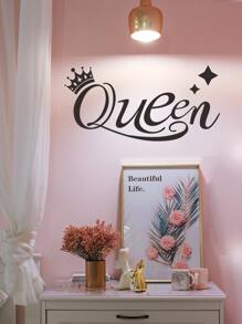 1pc Letter Graphic Wall Paper - Black - View 6