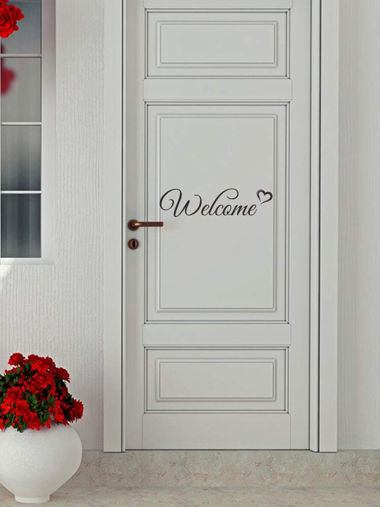 1pc Letter Graphic Wall Sticker, Black Waterproof Wall Art Decal For Home Decor, Stickers, Wall Decal, Vinyl Decal For Home Decorations, Spring Decoration Items Refresh Your Home, Festival Decoration Stickers Gifts Birthday Graduation - Black - View 5