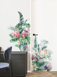 1 set Papel mural con estampado de planta - Multicolor - Ver 5