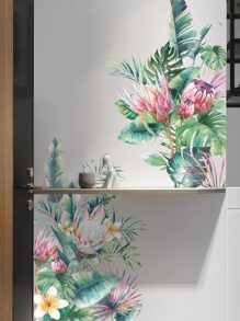1 set Papel mural con estampado de planta - Multicolor - Ver 6