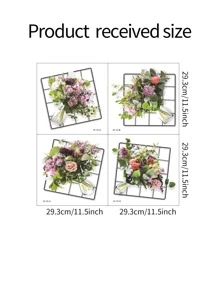 1set Flower Print Wall Paper, Self Adhesive Waterproof Wall Art Decal For Home Decor,Stickers,Wall Decal, Vinyl Decal For Home Decorations,Spring Decoration Items Refresh Your Home,Rama Decoration Stickers Gifts Birthday Graduation - Multicolor - View 2