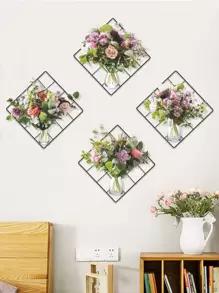 1set Flower Print Wall Paper, Self Adhesive Waterproof Wall Art Decal For Home Decor,Stickers,Wall Decal, Vinyl Decal For Home Decorations,Spring Decoration Items Refresh Your Home,Rama Decoration Stickers Gifts Birthday Graduation - Multicolor - View 3