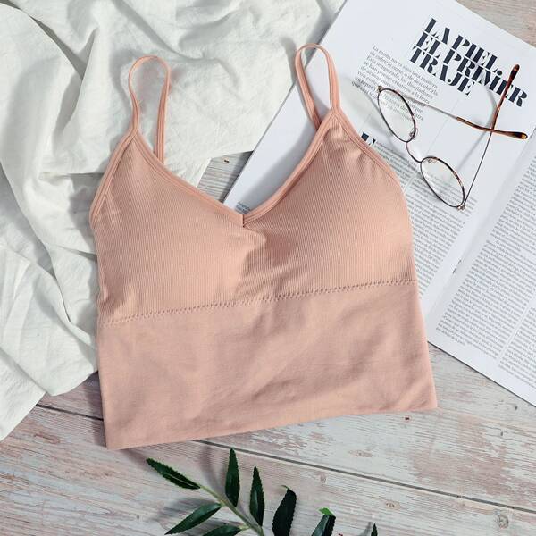 

Criss Cross Back Longline Bralette, Pink