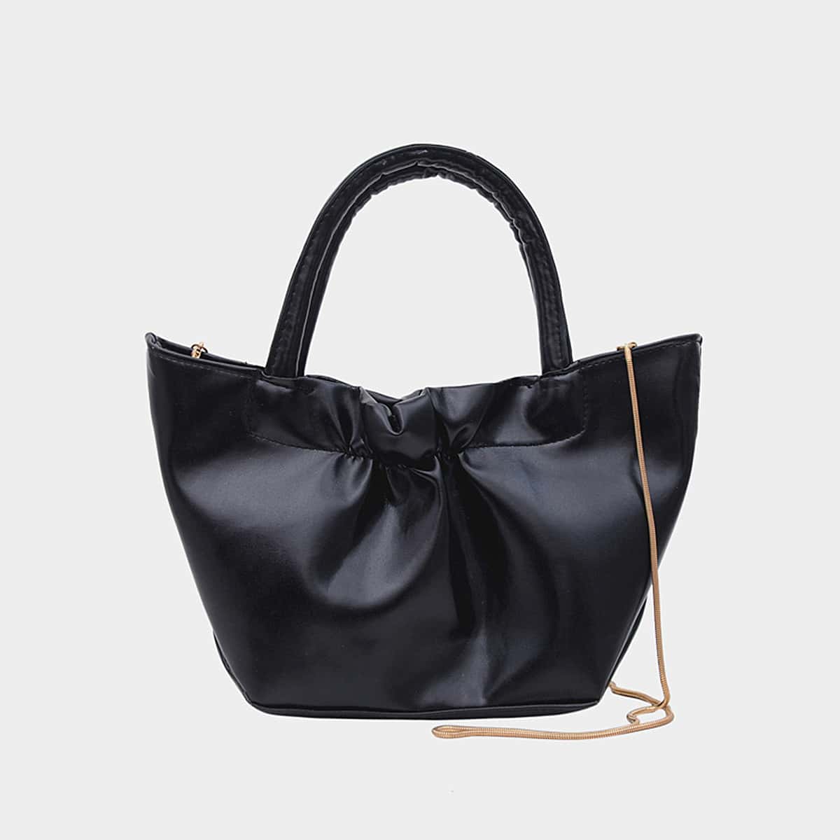 

Ruched Chain Bag, Black