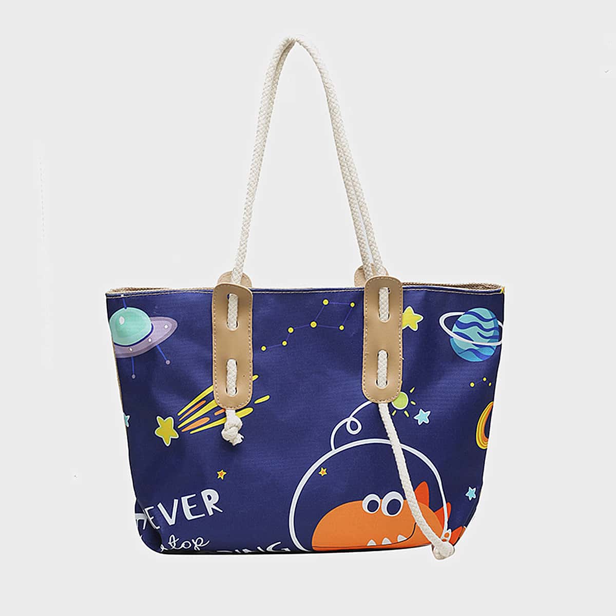 

Cartoon Design Tote Bag, Blue