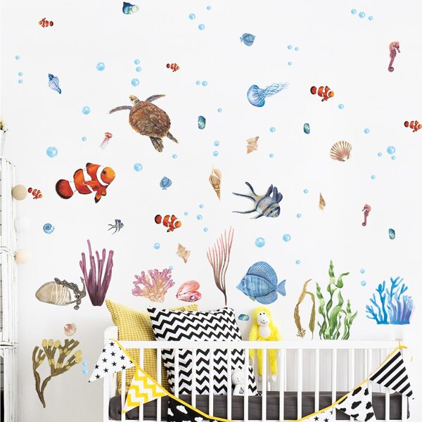 

1set Cartoon Pattern Wall Paper, Multicolor