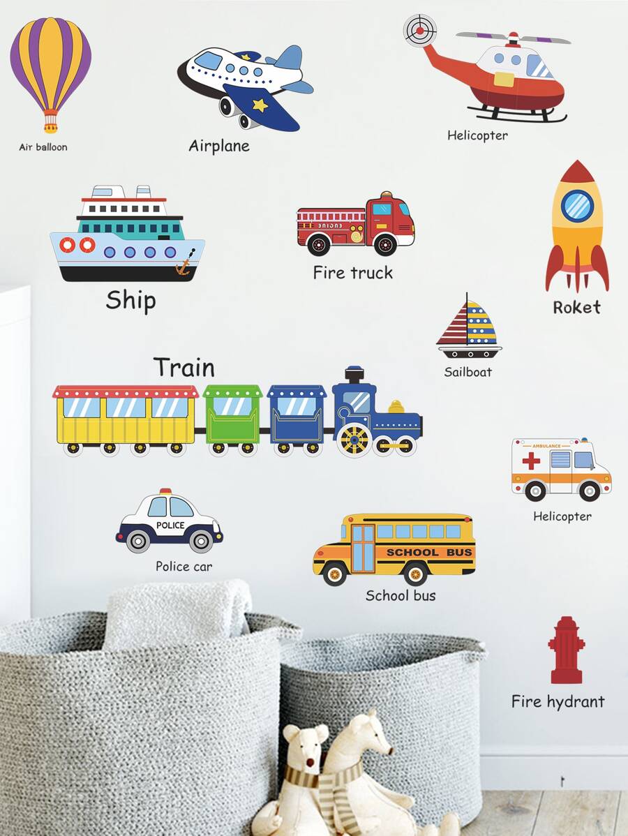 1入組車輛印花牆紙 - 彩色 - 查看 1