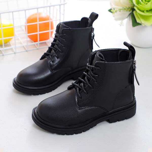 

Girls Minimalist Combat Boots, Black