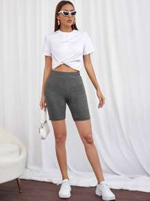 Shorts biker unicolor - Gris Oscuro - Ver 3