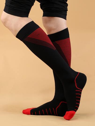 1 Pair Unisex Sports Compression Socks, Suitable For Running, Cycling, And Long Hours Standing
