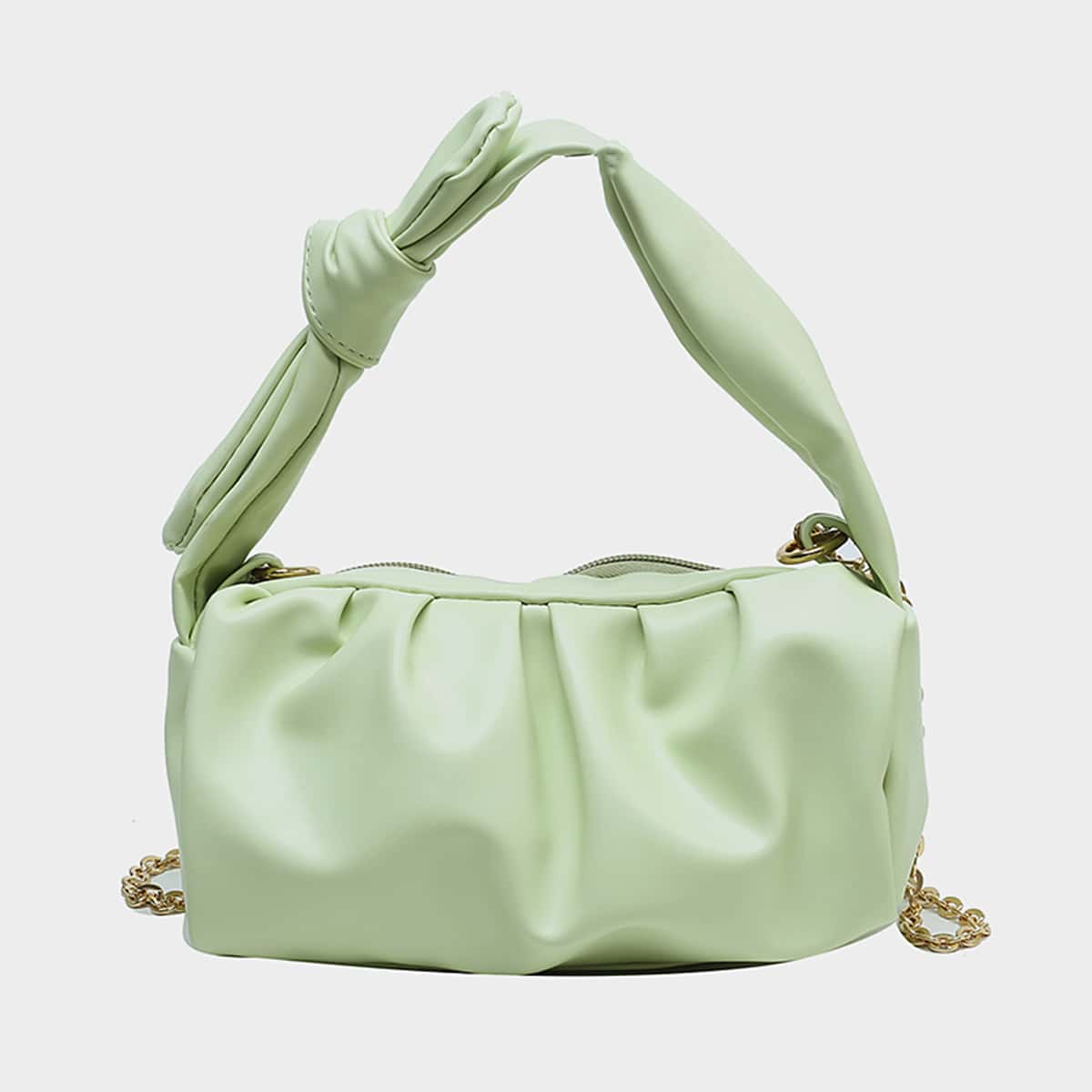 

Ruched Chain Bag, Green