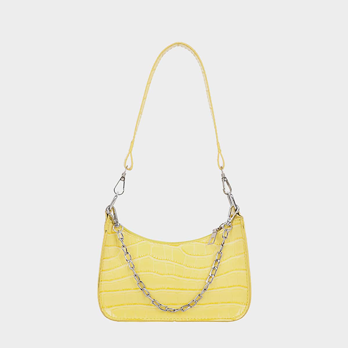 

Croc Embossed Shoulder Bag, Yellow