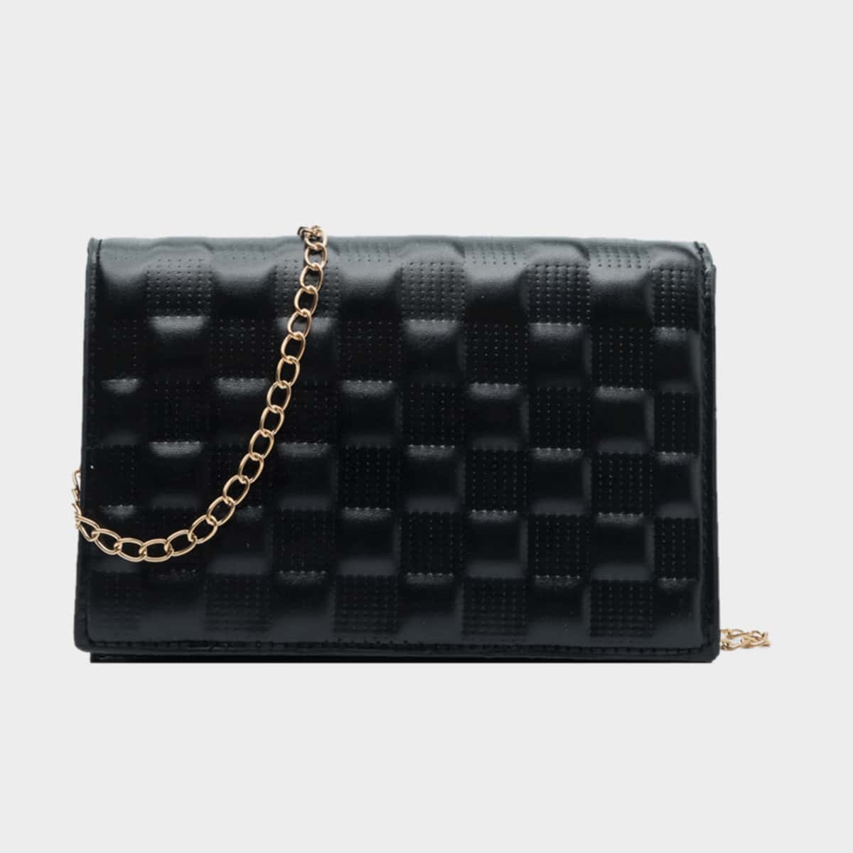 

Embossed Chain Bag, Black