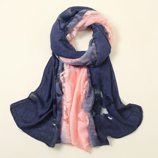 

Color Block Scarf, Navy blue