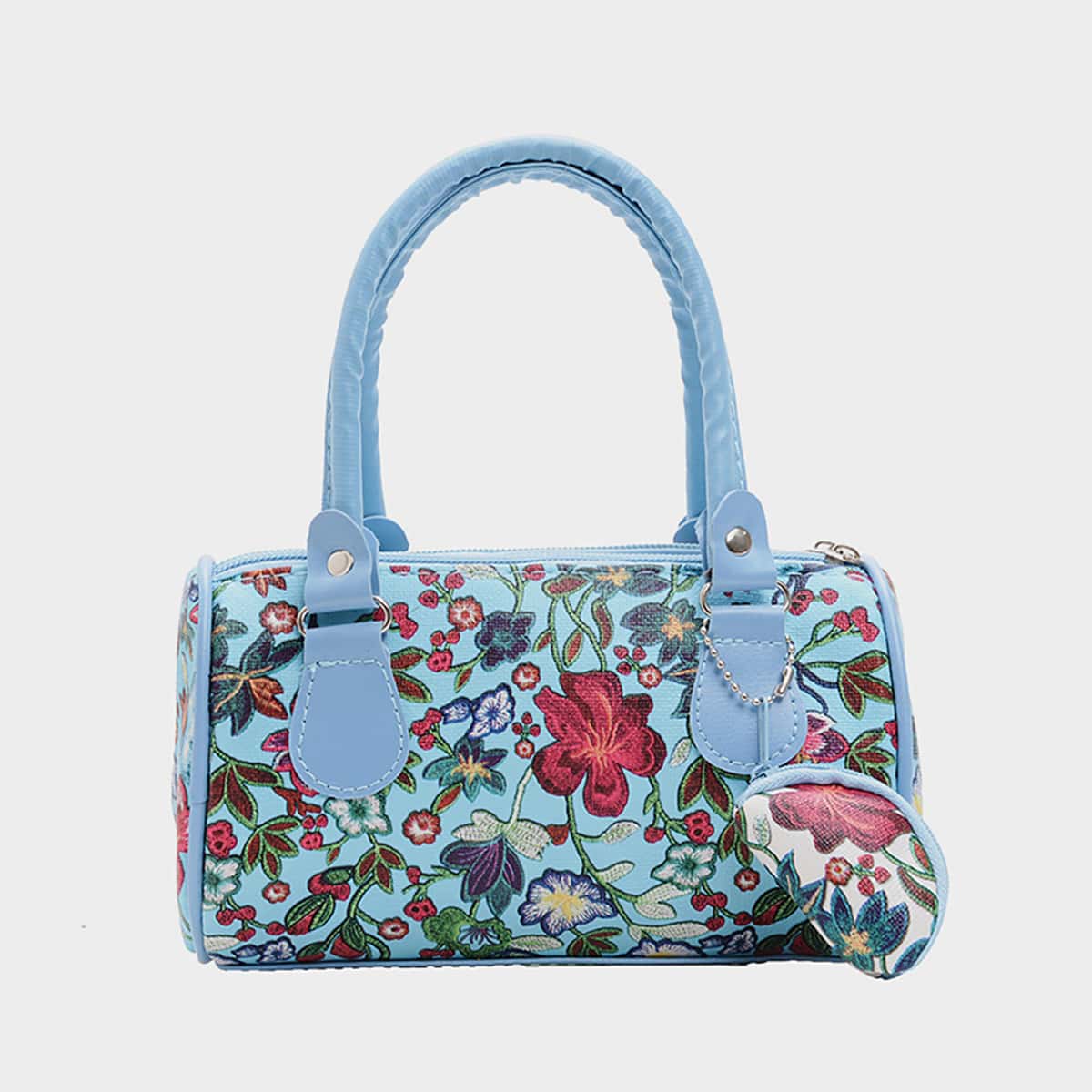 

Flower Graphic Satchel Bag, Multicolor