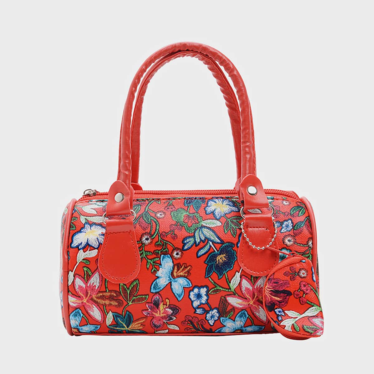 

Flower Pattern Satchel Bag, Multicolor