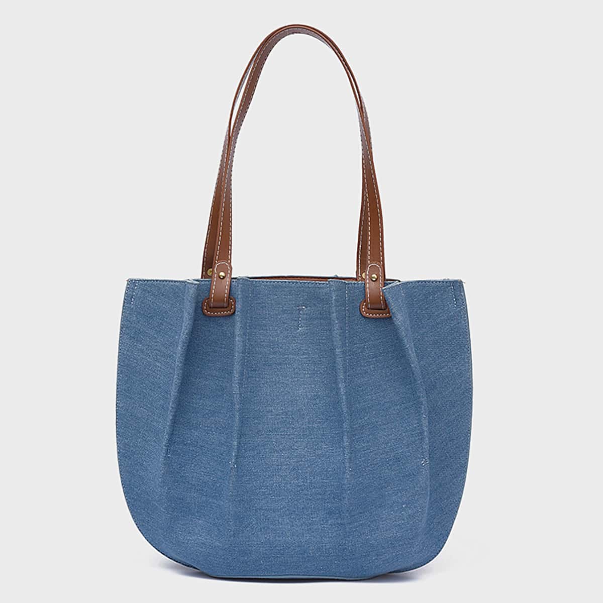 

Ruched Design Tote Bag, Blue
