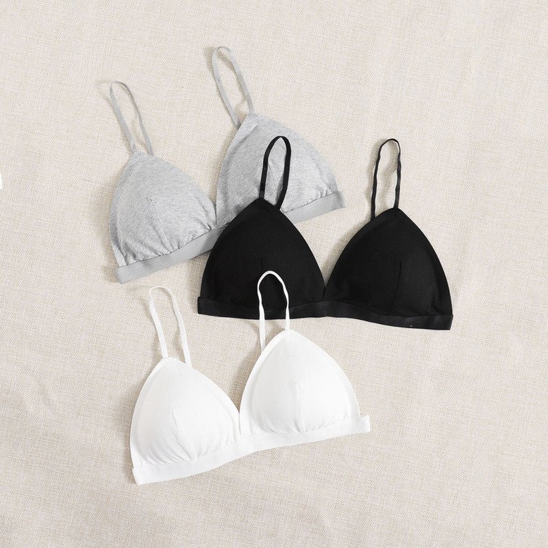 

3pack Plain Wireless Bra Set, Multicolor