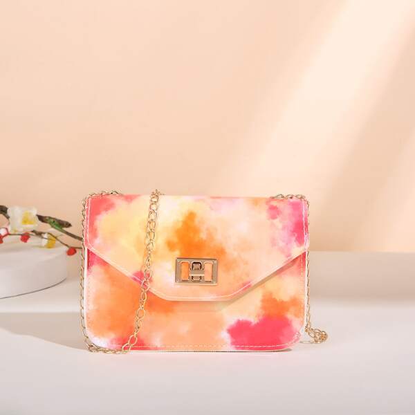 

Tie Dye Flap Crossbody Bag, Multicolor