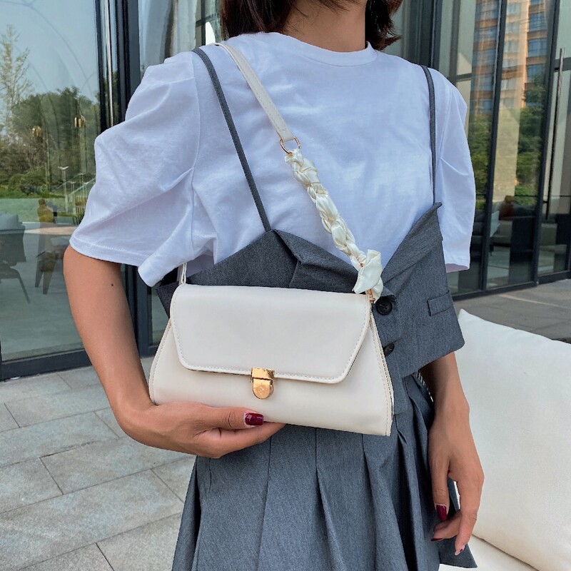 

Braided Scarf Shoulder Bag, Beige