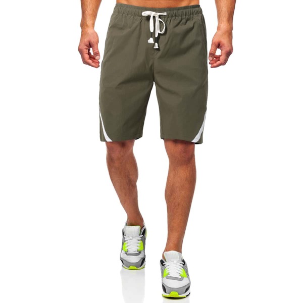 

Men Drawstring Waist Shorts, Army green