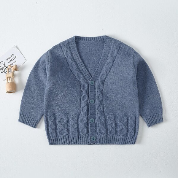 

Toddler Girls Cable Knit Cardigan, Dusty blue