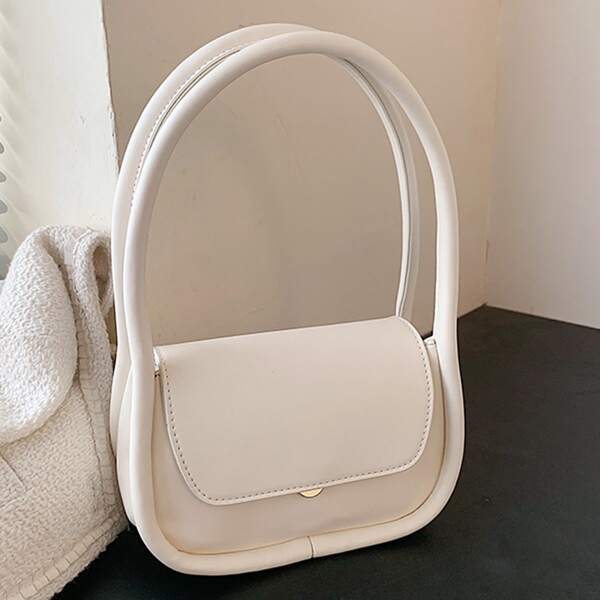 

Minimalist Flap Shoulder Bag, White