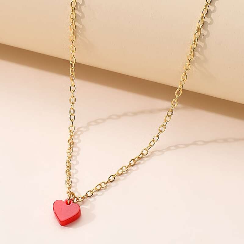 

Heart Pendant Chain Necklace, Gold